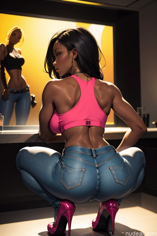 related ai porn images free for Beautiful 18 Dark Skin Black Crop Top High Heels Tank Top Squatting Back View Pantyhose Jeans Busty Perfect Boobs Short Perfect Body Club