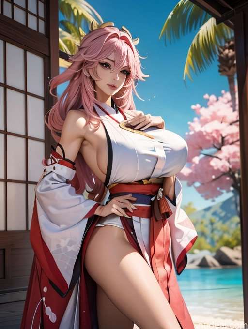 related ai porn images free for Woman Huge Boobs Beautiful Muscular 30s Long Hair Tall Short Yae Miko: Genshin Impact Cosplayers Pink Hair Kimono Abs Big Hips