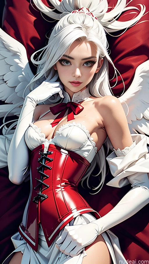 related ai porn images free for Pubic Hair Tanned Skin Wedding Angel Long Skirt Corset Gloves Niji3D White Hair Close-up View On Back