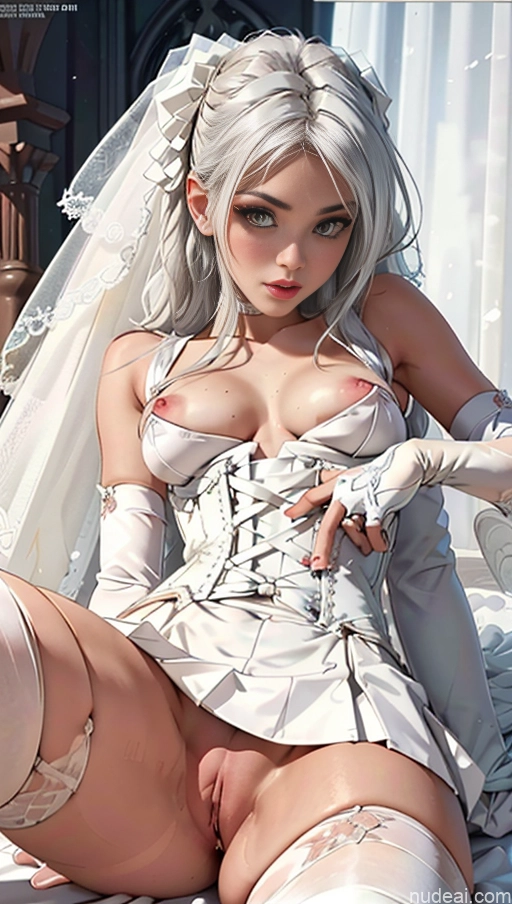 related ai porn images free for Pubic Hair Wedding Angel Long Skirt Corset Gloves White Hair Close-up View On Back Thigh Socks Spread_legs, Pussy, Split_legs No Panties?