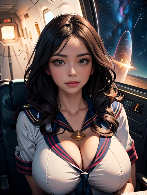 related ai porn images free for Alternative Cleavage Sailor Pilot White Huge Sagging Breasts Stargazing Black Hair Superheroine