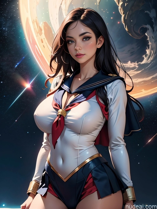 related ai porn images free for Alternative Cleavage Sailor Pilot White Huge Sagging Breasts Stargazing Black Hair Superheroine