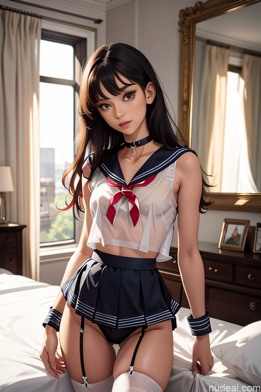 related ai porn images free for Beautiful Long Legs Perfect Body 18 Front View Choker Detailed Sailor Stockings Brunette Lingerie Model Tall Straight White Bedroom Transparent Micro Skirt Sexy Face Bending Over