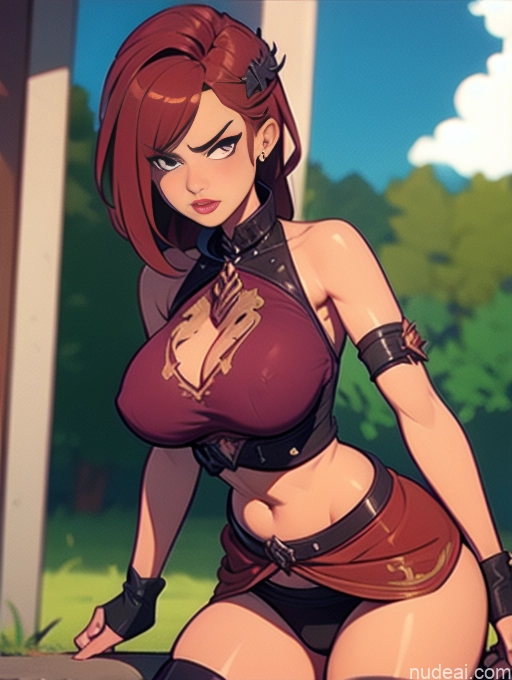 related ai porn images free for Milf Perfect Boobs Tanned Skin Dark Skin Serious Pink Hair Close-up View Thigh Socks Khorne Demon Style Kilt BiBiDongYoung