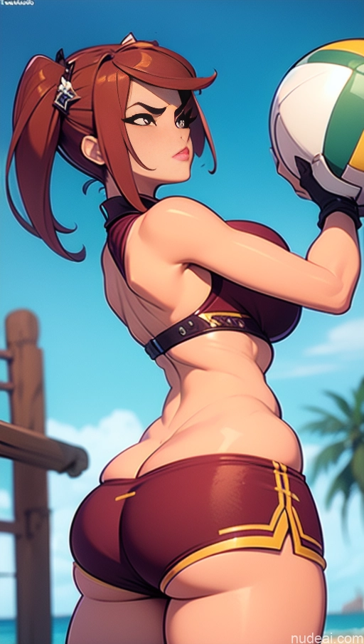 related ai porn images free for Perfect Boobs Tanned Skin Dark Skin Serious Pink Hair Close-up View Khorne Kilt BiBiDongYoung Bodybuilder Beach Volleyball
