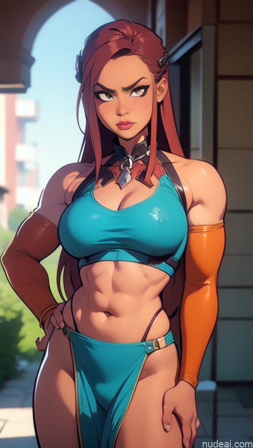 related ai porn images free for Perfect Boobs Tanned Skin Dark Skin Serious Pink Hair Close-up View Khorne Kilt BiBiDongYoung Bodybuilder