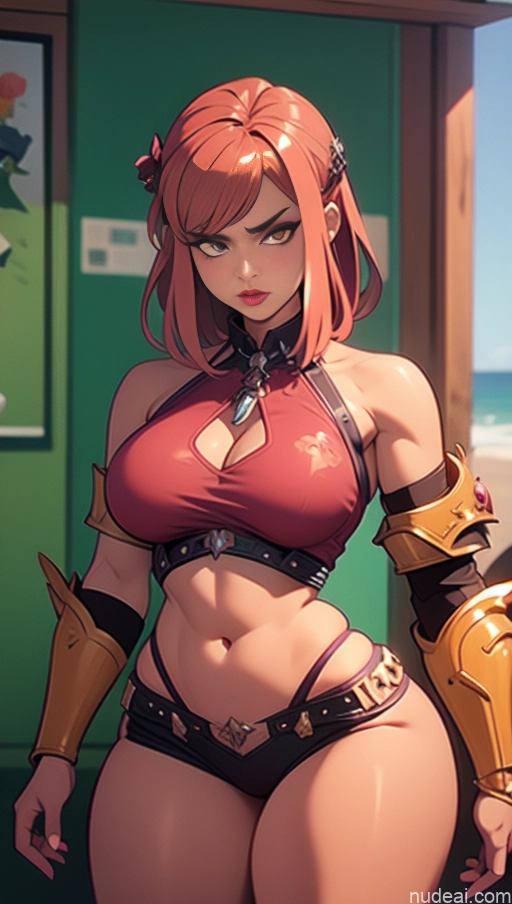 related ai porn images free for Perfect Boobs Tanned Skin Dark Skin Serious Pink Hair Close-up View Khorne Kilt BiBiDongYoung Bodybuilder