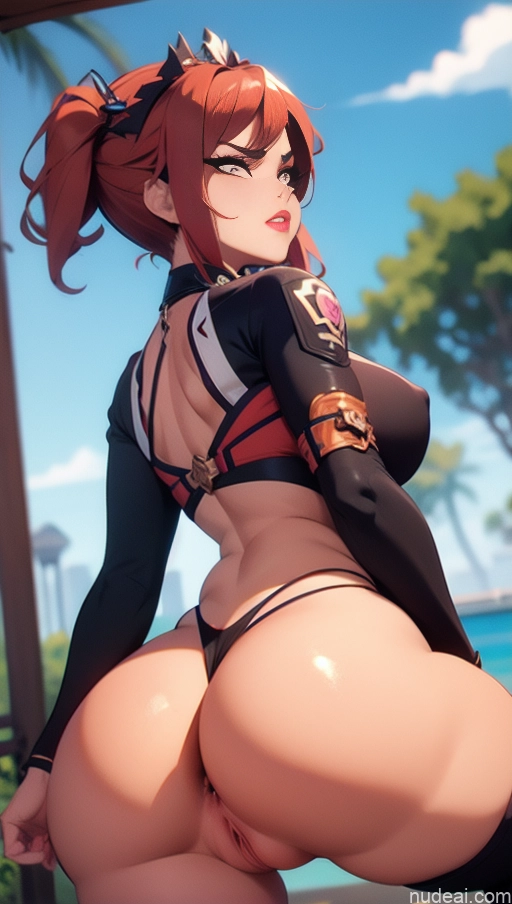 related ai porn images free for Perfect Boobs Tanned Skin Dark Skin Serious Pink Hair Close-up View Khorne BiBiDongYoung Ass Grab From Behind Athlete