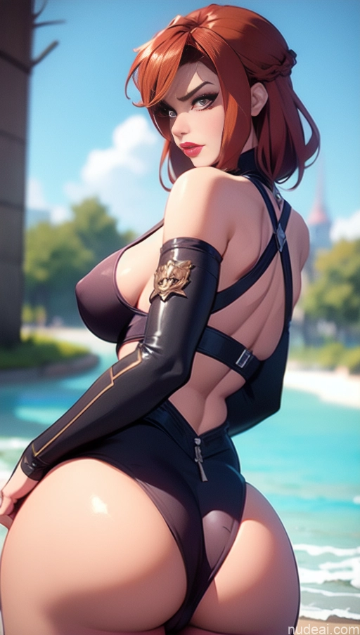 related ai porn images free for Perfect Boobs Tanned Skin Dark Skin Serious Pink Hair Close-up View Khorne BiBiDongYoung Ass Grab From Behind Athlete