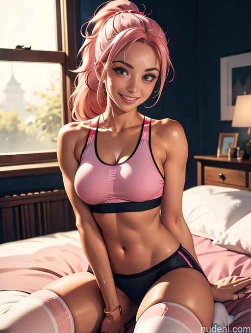 related ai porn images free for Pubic Hair Tanned Skin Busty Bedroom Pink Hair Thigh Socks Happy Ponytail Jewelry Sports Bra