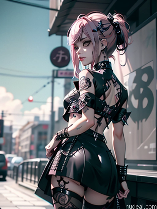related ai porn images free for BiBiDongYoung Close-up View Serious Perfect Boobs Pubic Hair Pink Hair Latex Gothic Punk Girl Ass Grab From Behind Mini Skirt