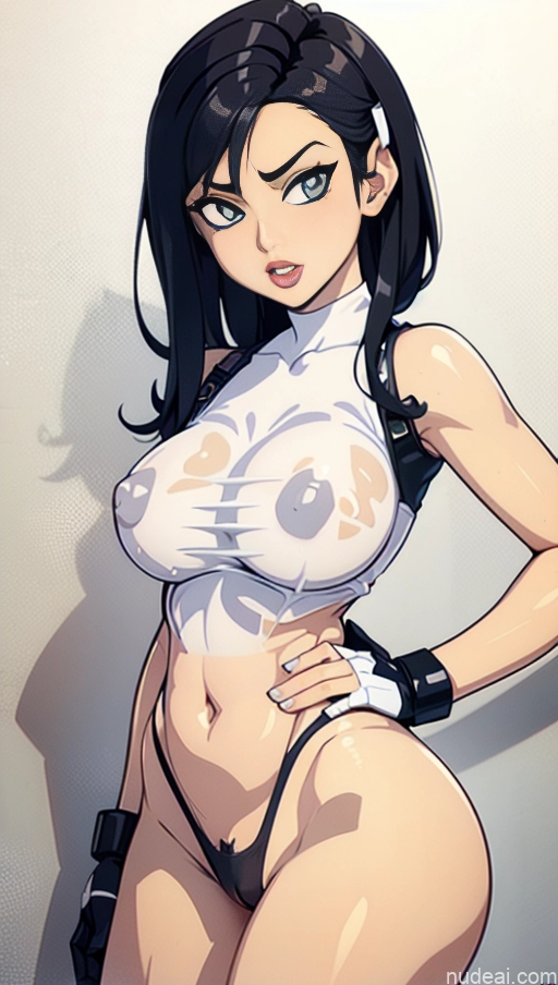 related ai porn images free for Perfect Boobs Lipstick Pubic Hair Tanned Skin Dark Skin Serious Crop Top Bollywood Doll Likeness Wet T-Shirt White Hair Side View SuperMecha: A-Mecha Musume A素体机娘