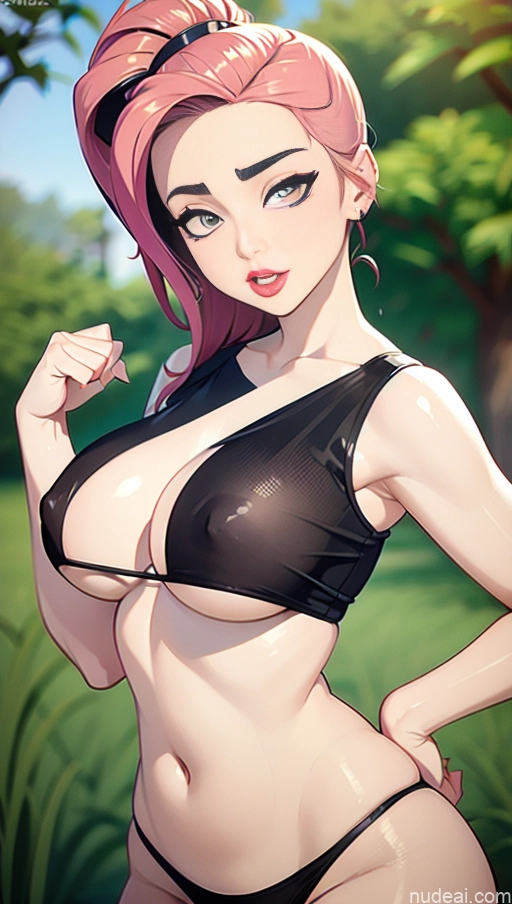 related ai porn images free for Lipstick Pink Hair Close-up View Bollywood Doll Likeness Wet T-Shirt Fairer Skin Perfect Boobs Ninja