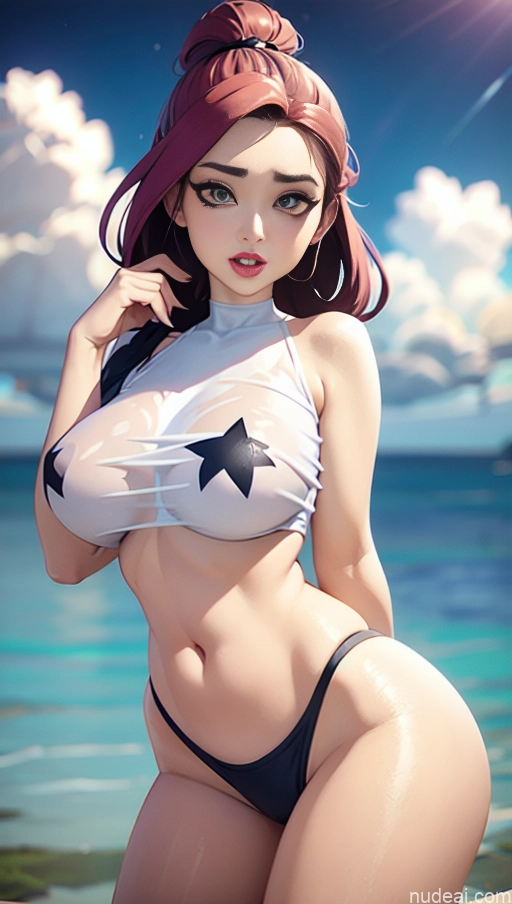 related ai porn images free for Lipstick Pink Hair Close-up View Wet T-Shirt Bollywood Doll Likeness Stargazing Crop Top