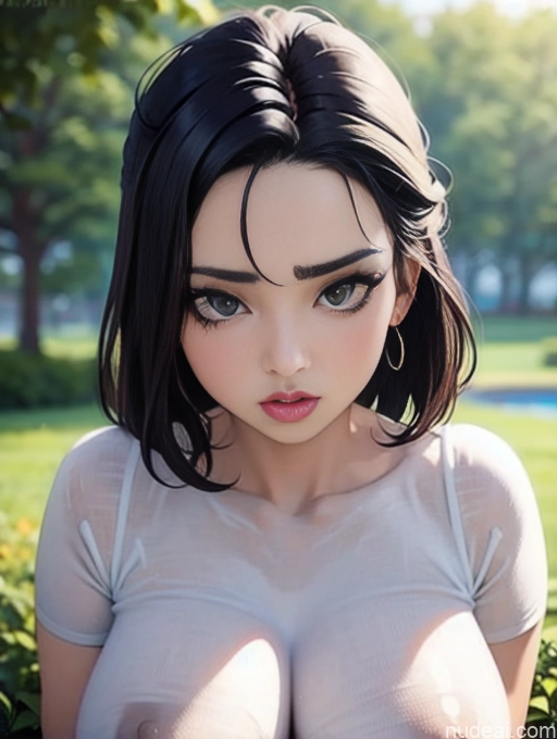 related ai porn images free for Perfect Boobs Lipstick Serious Pink Hair Close-up View Bollywood Doll Likeness Wet T-Shirt Thigh Socks On Back