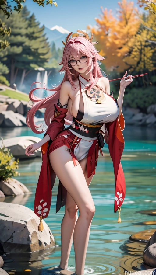 related ai porn images free for Woman Busty Huge Boobs Perfect Boobs Beautiful Glasses Skinny Long Legs Tall Perfect Body Fairer Skin Long Hair Chinese Anime Kimono Pink Hair Yae Miko: Genshin Impact Cosplayers Lake Create An Open Vagina