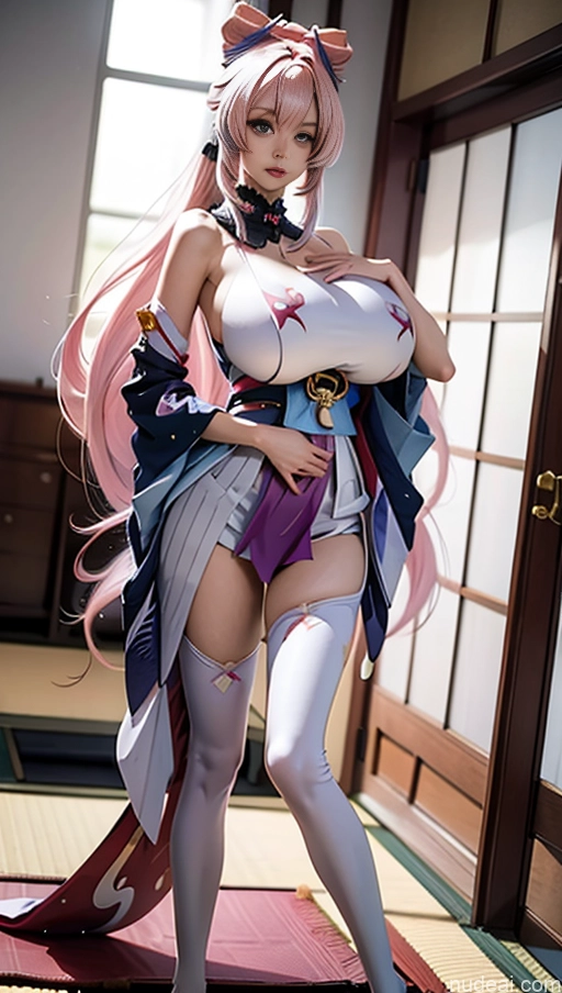related ai porn images free for Woman Busty Huge Boobs Perfect Boobs Beautiful Skinny Long Legs Tall Perfect Body Fairer Skin 18 Sexy Face Pink Hair Long Hair Japanese Anime Bedroom Kimono Sangonomiya Kokomi: Genshin Impact Cosplayers Cosplay High Socks