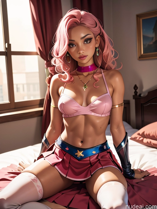 related ai porn images free for Tanned Skin Bedroom Jewelry Superhero Mini Skirt Thigh Socks Pink Hair Busty Seductive Curly Hair