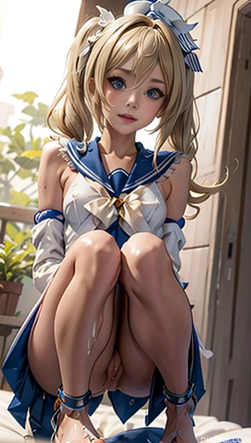 Sorority Small Tits Beautiful Skinny Small Ass Short Seductive Japanese Anime Bedroom Babara: Genshin Impact Cosplayers Cum On Belly Spread Pussy Sitting, Squating Nude Topless