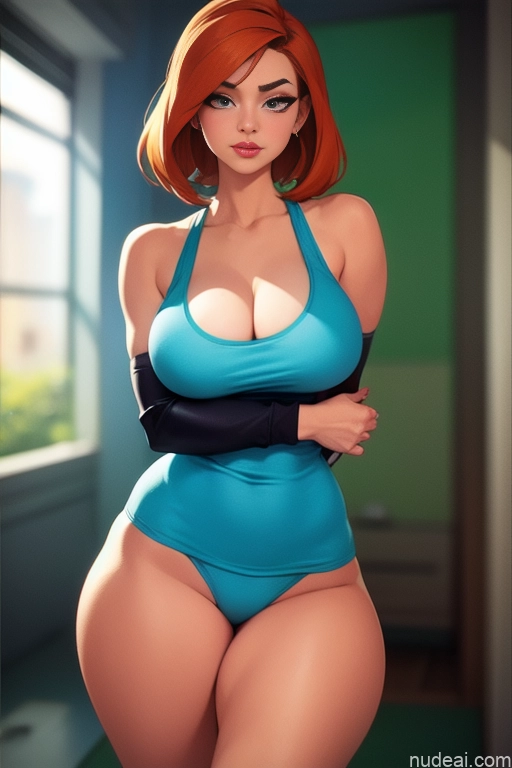 related ai porn images free for Perfect Boobs Beautiful Perfect Body 30s Serious Ginger Bobcut British Woman Tank Top Gym