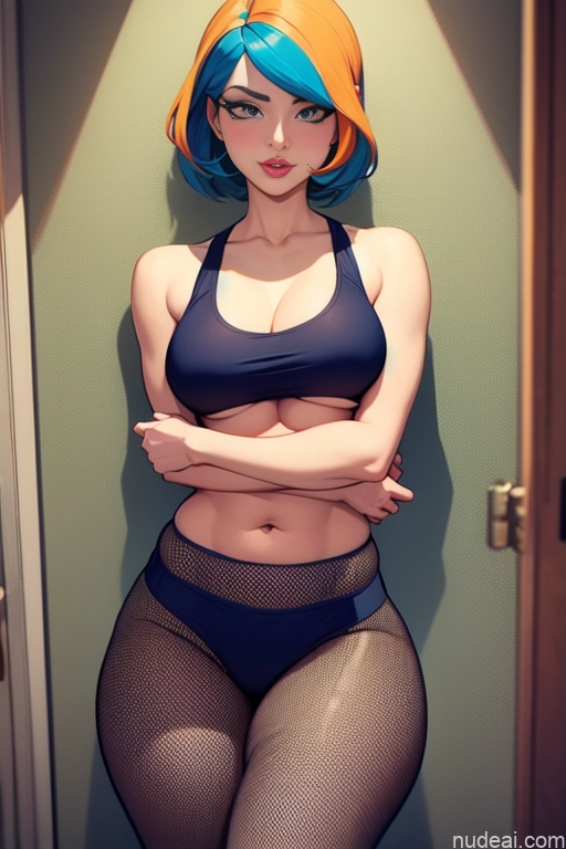 related ai porn images free for Perfect Boobs Beautiful Perfect Body 30s Serious Ginger Bobcut British Woman Sports Bra Fishnet Bikini Changing Room