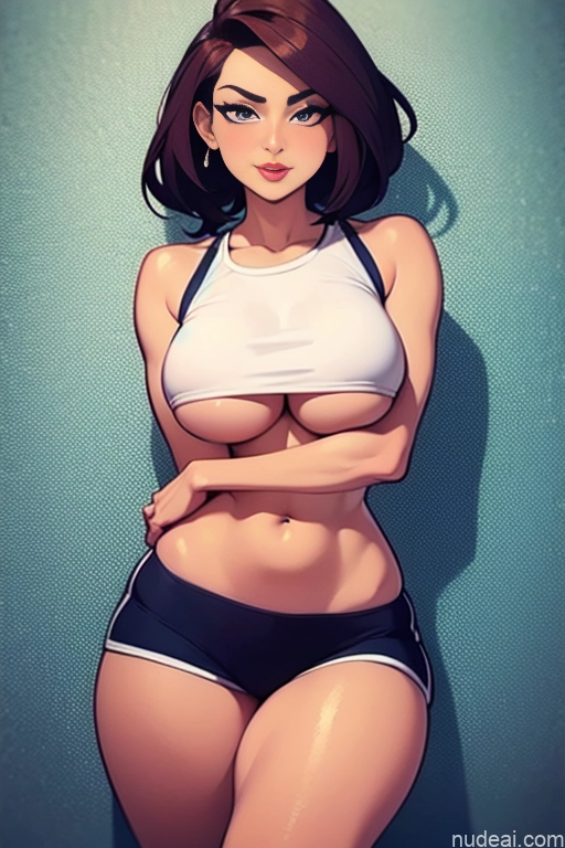 related ai porn images free for Miss Universe Model One Perfect Boobs Beautiful Perfect Body 20s Seductive Close-up View British Fairer Skin Short Shorts Gym Tank Top Ginger Messy