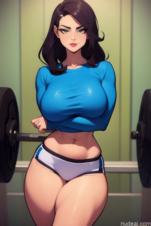 related ai porn images free for Milf Perfect Boobs Beautiful Perfect Body 30s Long Hair British Brunette Gym Skinny Sports Bra Short Shorts