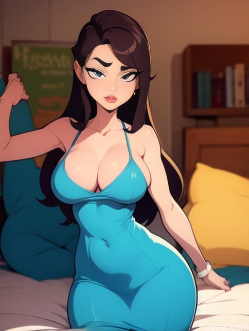 related ai porn images free for Woman Perfect Boobs Perfect Body Beautiful 20s Serious Brunette Long Hair British Bedroom Dress