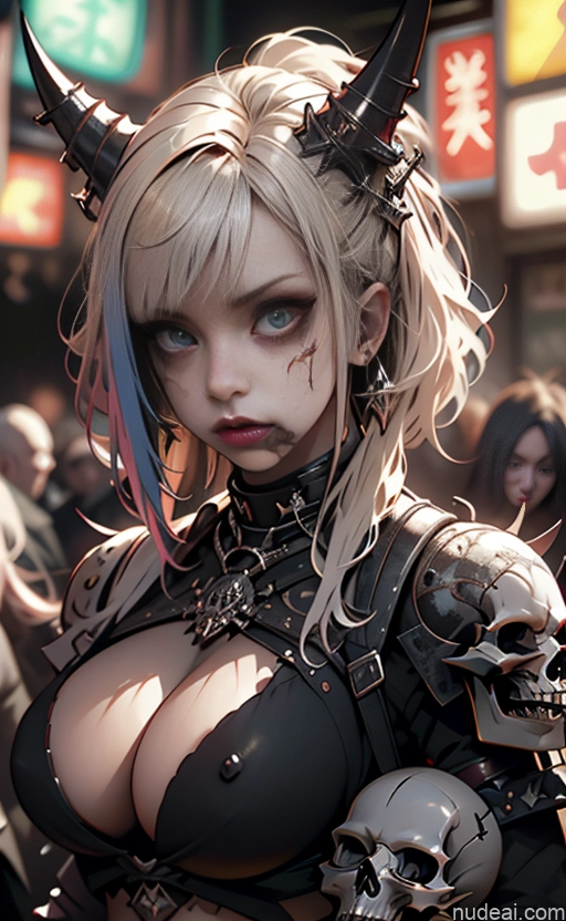 related ai porn images free for Lipstick Pubic Hair Serious Club Close-up View Khorne Huge Tits, Hard Nipples Gothic Punk Girl Blonde Crop Top Huge Boobs Bra Pull Down