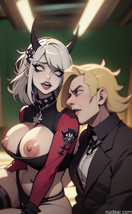related ai porn images free for Lipstick Pubic Hair Serious Club Close-up View Khorne Huge Tits, Hard Nipples Gothic Punk Girl Blonde Crop Top Huge Boobs Bra Pull Down