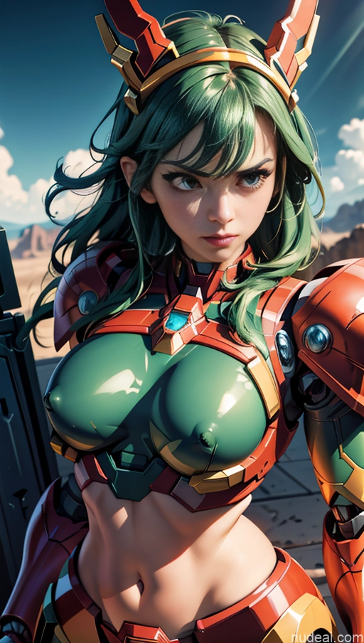 related ai porn images free for Busty Perfect Boobs Lipstick Big Hips Pubic Hair Tanned Skin Serious Close-up View Crop Top Superhero Green Hair Huge Tits, Hard Nipples SuperMecha: A-Mecha Musume A素体机娘