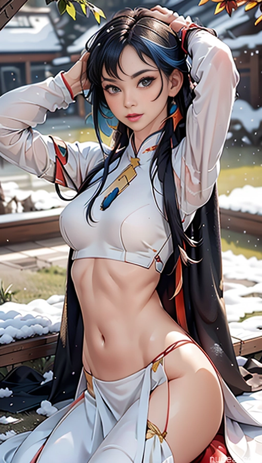 related ai porn images free for Perfect Boobs Lipstick Pubic Hair Serious Blue Hair Snow Close-up View Winter Hanfu Aodai V1 Crop Top
