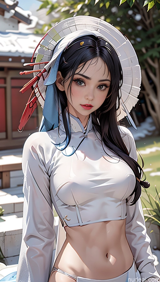 related ai porn images free for Perfect Boobs Lipstick Pubic Hair Serious Blue Hair Snow Close-up View Winter Hanfu Aodai V1 Crop Top