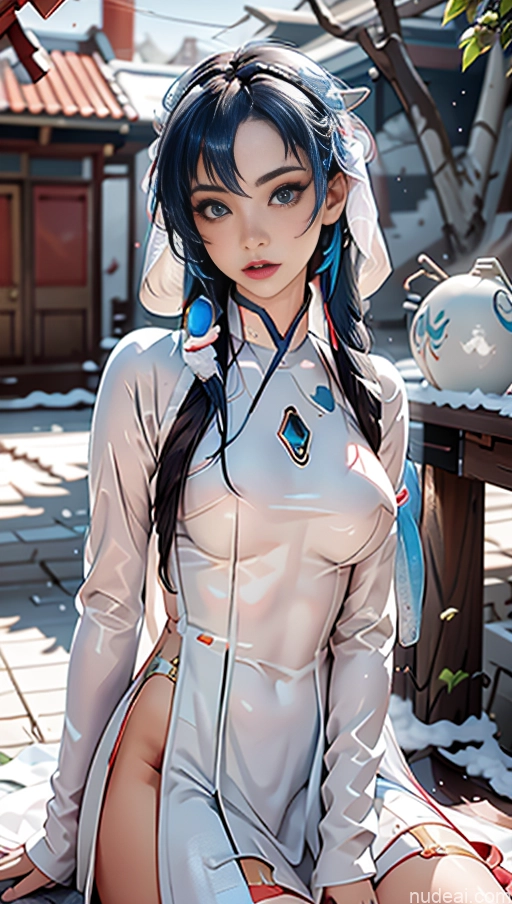 related ai porn images free for Perfect Boobs Lipstick Pubic Hair Serious Blue Hair Snow Close-up View Winter Hanfu Aodai V1 Futuristic