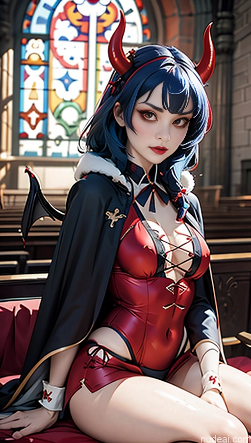 related ai porn images free for Busty Perfect Boobs Lipstick Pubic Hair Serious Blue Hair Close-up View Winter Hanfu Center Opening Cross-Laced Bikini (Swiftsure Style) Succubus Demon Style Devil Church