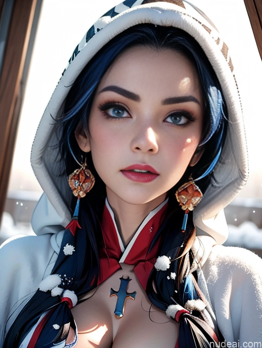 related ai porn images free for Busty Perfect Boobs Lipstick Pubic Hair Serious Blue Hair Snow Close-up View Winter Hanfu Center Opening Cross-Laced Bikini (Swiftsure Style)