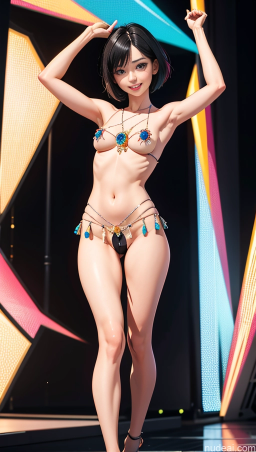 related ai porn images free for Happy Full Frontal T-pose Venus Bikini Stage Black Hair Bobcut 30s Perfect Body Beautiful