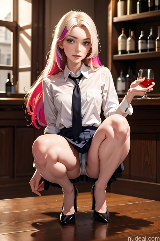 related ai porn images free for One Beautiful Perfect Body 18 Long Hair Fairer Skin Squatting Pantyhose Bar Mini Skirt Shirt Tie High Heels