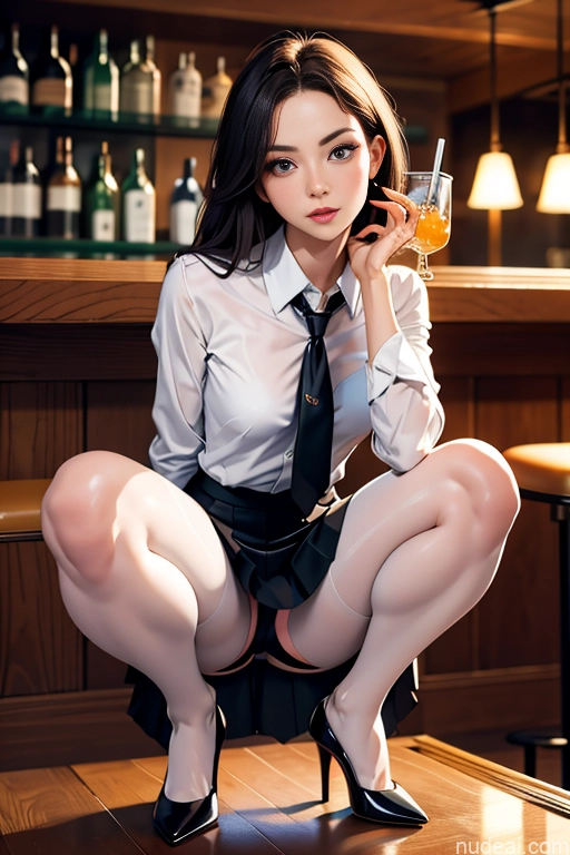 related ai porn images free for One Beautiful Perfect Body 18 Long Hair Fairer Skin Squatting Pantyhose Bar Mini Skirt Shirt Tie High Heels