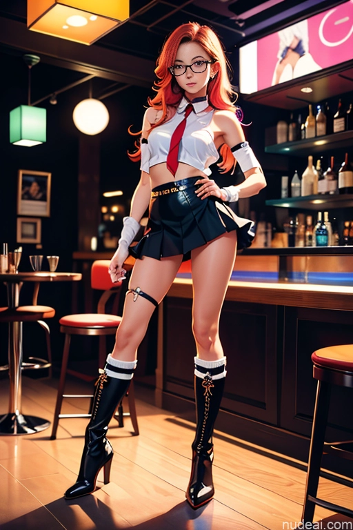 related ai porn images free for One Beautiful Perfect Body 18 White Ginger High Socks Glasses Micro Skirt Boots Strip Club