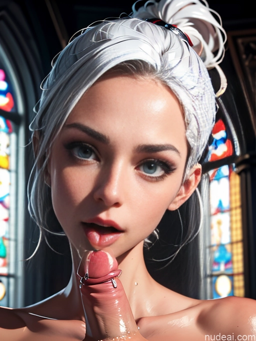 related ai porn images free for Two Abs 30s White Hair Ponytail White Dark Lighting Church Nude Ahegao Close-up View Blowjob Woman Perfect Boobs Crisp Anime