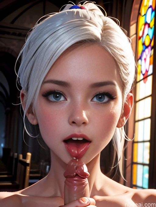 related ai porn images free for Abs 30s White Hair Ponytail White Dark Lighting Church Nude Close-up View Blowjob Perfect Boobs Crisp Anime Model One Sexy Face