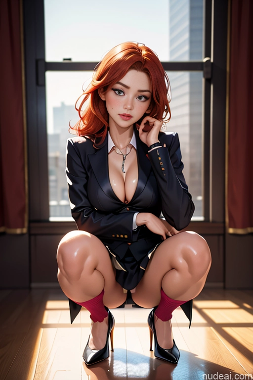 related ai porn images free for One Seductive Ginger Irish Squatting High Heels Cleavage 18 Suit Strip Club Shirt Tie Micro Skirt High Socks Beautiful Perfect Boobs Perfect Body