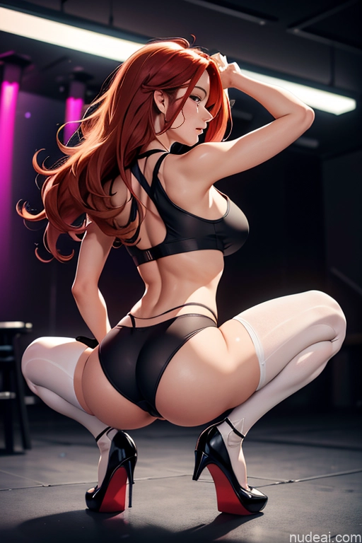 related ai porn images free for Busty Beautiful Perfect Body Long Hair Irish Ginger Back View Squatting Cleavage Thigh Socks High Heels 20s Strip Club Tank Top Panties Crop Top