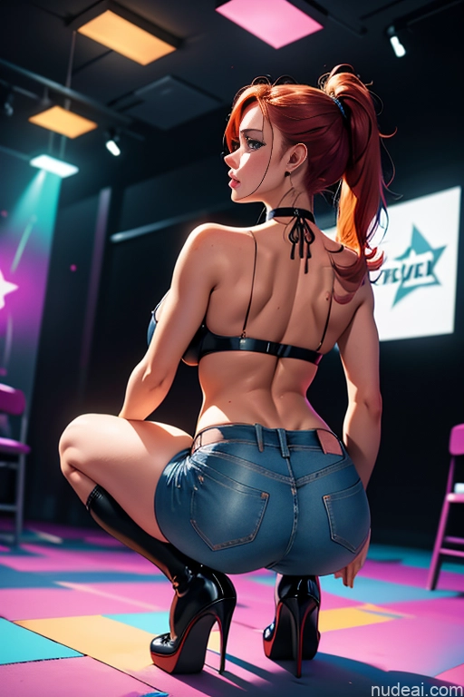 related ai porn images free for Cleavage Jeans High Heels Squatting Back View Irish 18 Perfect Body Beautiful Busty Choker High Socks Strip Club