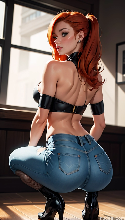 related ai porn images free for One Beautiful 20s Ginger Irish Back View Squatting Jeans Cleavage High Heels Fishnet Club