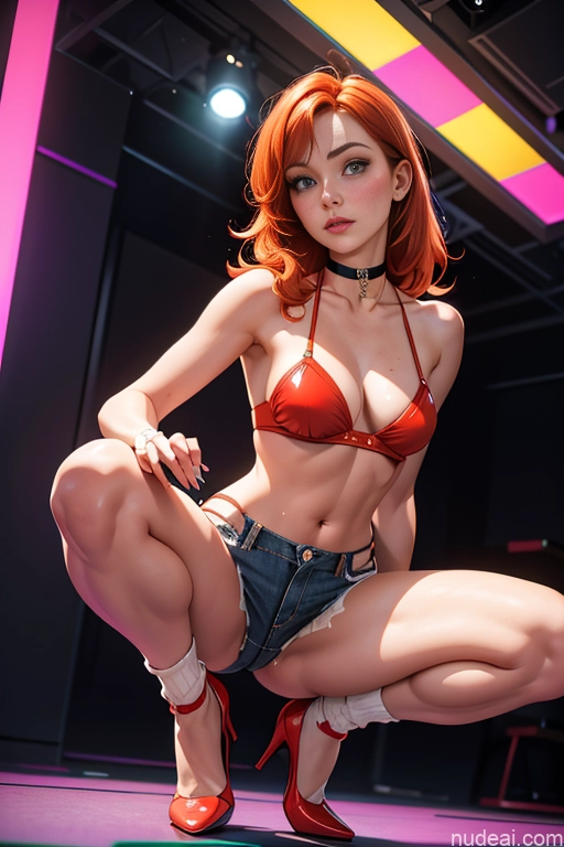 related ai porn images free for One Beautiful 20s Ginger Irish Squatting Jeans Cleavage High Heels Strip Club Choker High Socks Front View