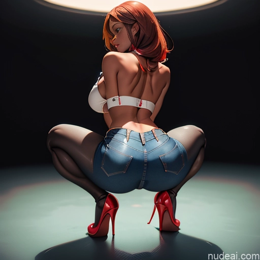 related ai porn images free for One Beautiful 20s Ginger Squatting Jeans Cleavage High Heels Strip Club Pantyhose Back View Busty Perfect Boobs Short Dark Skin Black