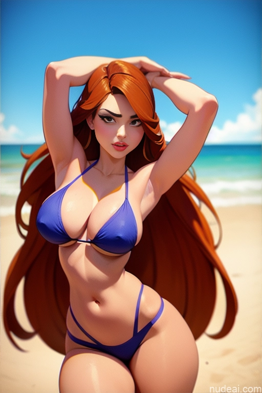 related ai porn images free for Woman Beautiful Tall Perfect Body Round Ass 20s Serious Ginger Long Hair Dutch Beach Bikini