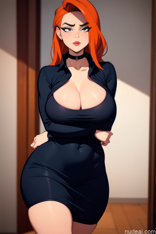 related ai porn images free for Chubby Push-up Bra Woman Beautiful Tall Perfect Body 20s Serious Ginger Long Hair Dutch Bedroom Casual Dress Choker